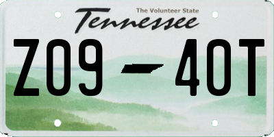 TN license plate Z0940T