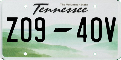 TN license plate Z0940V