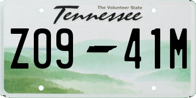 TN license plate Z0941M