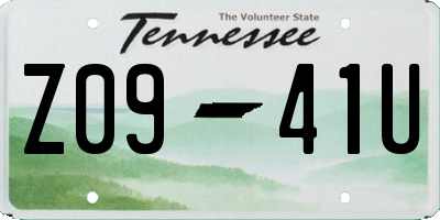TN license plate Z0941U
