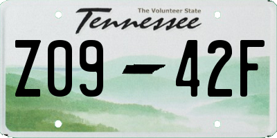 TN license plate Z0942F