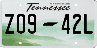 TN license plate Z0942L