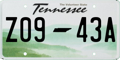 TN license plate Z0943A