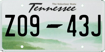 TN license plate Z0943J