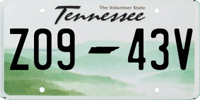 TN license plate Z0943V