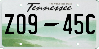 TN license plate Z0945C