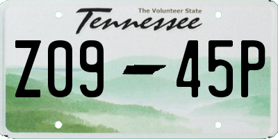 TN license plate Z0945P