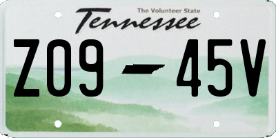 TN license plate Z0945V
