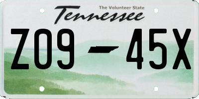 TN license plate Z0945X