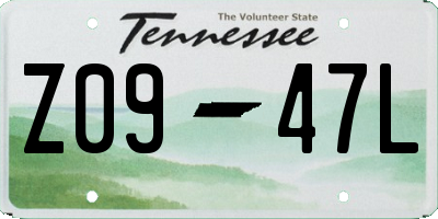 TN license plate Z0947L