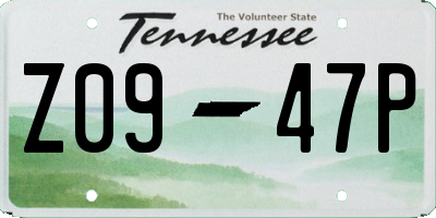 TN license plate Z0947P