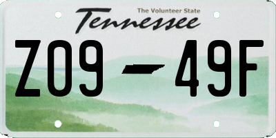 TN license plate Z0949F