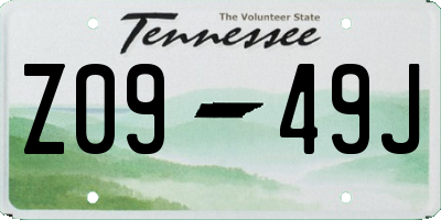 TN license plate Z0949J