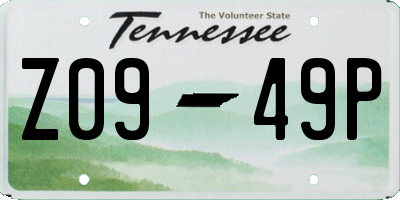 TN license plate Z0949P