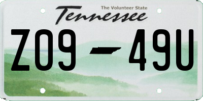 TN license plate Z0949U