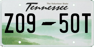 TN license plate Z0950T