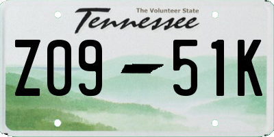 TN license plate Z0951K