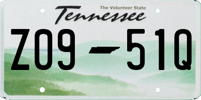 TN license plate Z0951Q