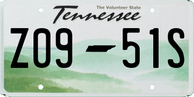 TN license plate Z0951S