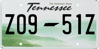 TN license plate Z0951Z