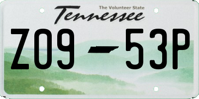 TN license plate Z0953P