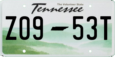 TN license plate Z0953T