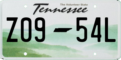 TN license plate Z0954L