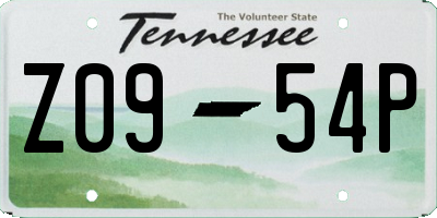 TN license plate Z0954P
