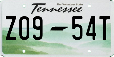 TN license plate Z0954T