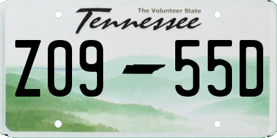 TN license plate Z0955D
