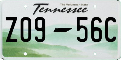 TN license plate Z0956C