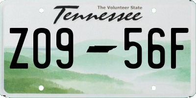 TN license plate Z0956F