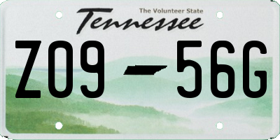 TN license plate Z0956G