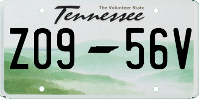 TN license plate Z0956V