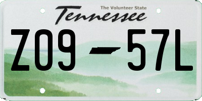 TN license plate Z0957L