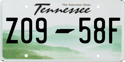TN license plate Z0958F