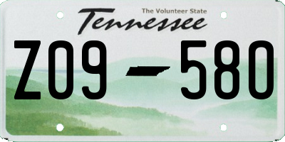 TN license plate Z0958O