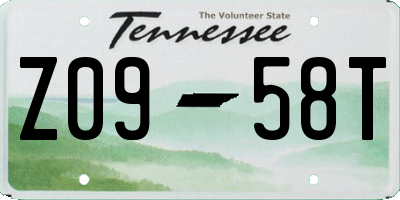 TN license plate Z0958T
