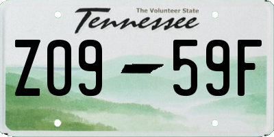 TN license plate Z0959F