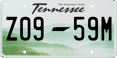 TN license plate Z0959M