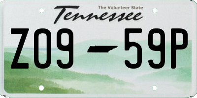TN license plate Z0959P
