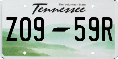 TN license plate Z0959R