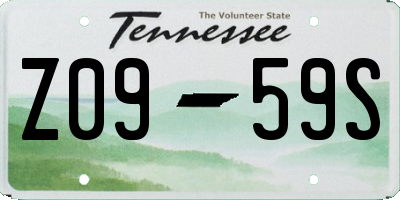 TN license plate Z0959S