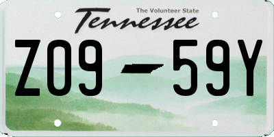 TN license plate Z0959Y