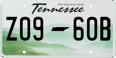 TN license plate Z0960B