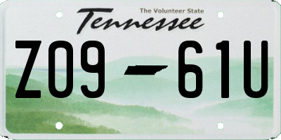 TN license plate Z0961U