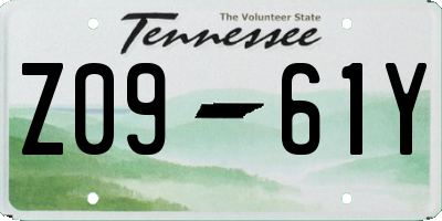 TN license plate Z0961Y