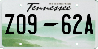TN license plate Z0962A