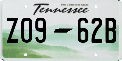 TN license plate Z0962B