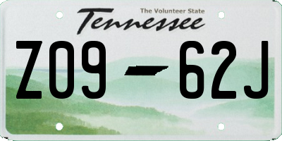 TN license plate Z0962J